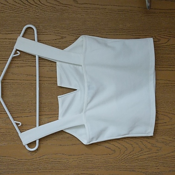 Moa Moa Cream Thick Strap Cropped Fitted Tank Top - Picture 2 of 4